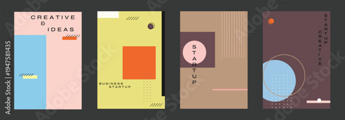 A collection of vibrant and modern startup and creative idea book covers with various designs