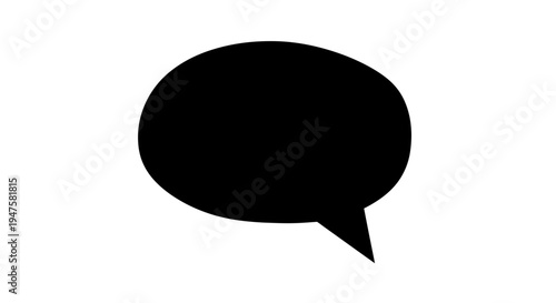 Black speech bubble icon symbol.