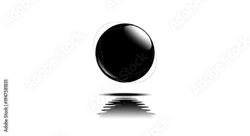 Black Sphere Reflective Surface Object.
