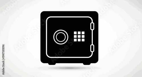 Black safe box with dial and buttons.