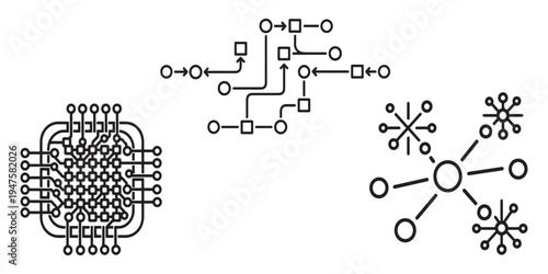 Abstract network connections and interconnected data flow concepts