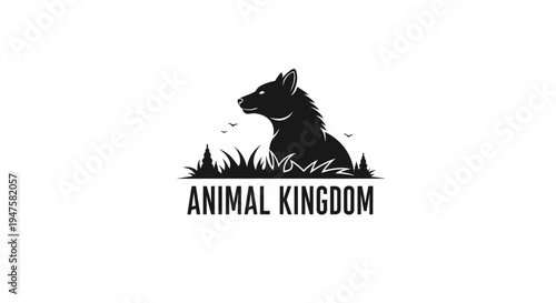 Black silhouette of a dog sitting.