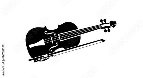 Black silhouette of a violin instrument.