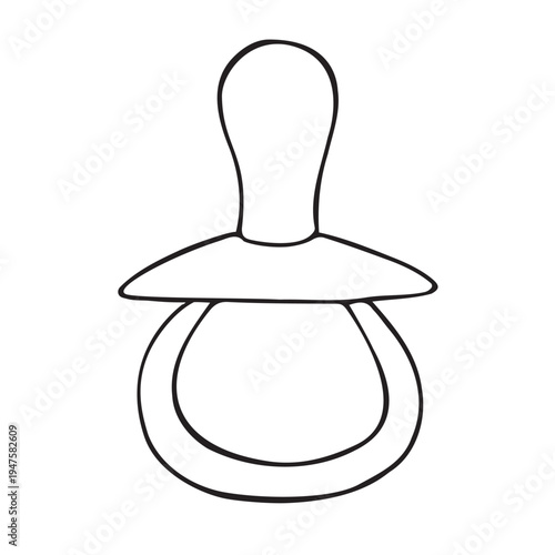 Vector hand drawn doodle sketch pacifier isolated on white background