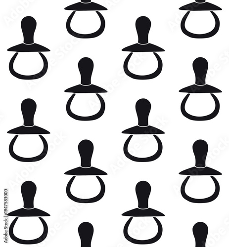 Vector seamless pattern of hand drawn doodle sketch outline pacifier isolated on white background
