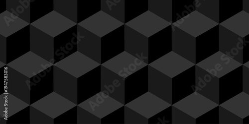 Vector structure box minimal black paper abstract cube. minimal square wall texture. geometric tile hexagon mosaic wall grid wallpaper. block cube isometric mosaic background.