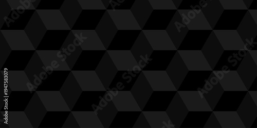 Vector structure box minimal black paper abstract cube. minimal square wall texture. geometric tile hexagon mosaic wall grid wallpaper. block cube isometric mosaic background.