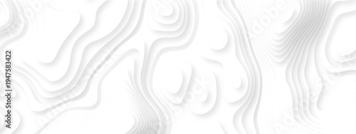 Abstract background vector Abstract wavy line 3d paper cut white background. Abstract pattern with lines. Abstract sea map geographic contour map and topographic contours map background.