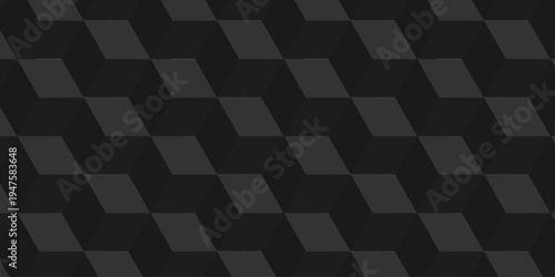 Vector structure box minimal black paper abstract cube. minimal square wall texture. geometric tile hexagon mosaic wall grid wallpaper. block cube isometric mosaic background.