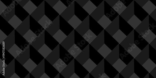 Vector structure box minimal black paper abstract cube. minimal square wall texture. geometric tile hexagon mosaic wall grid wallpaper. block cube isometric mosaic background.