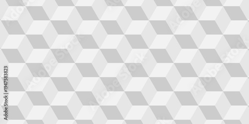 Vector structure box minimal white abstract cube. paper square wall texture. geometric tile hexagon mosaic wall grid wallpaper. minimal geometric block cube isometric mosaic background.