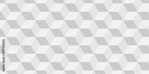 Vector structure box minimal white abstract cube. paper square wall texture. geometric tile hexagon mosaic wall grid wallpaper. minimal geometric block cube isometric mosaic background.