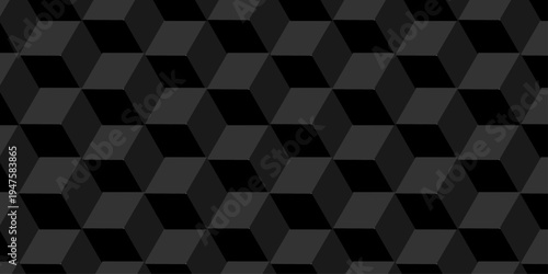 Vector structure box minimal black paper abstract cube. minimal square wall texture. geometric tile hexagon mosaic wall grid wallpaper. block cube isometric mosaic background.
