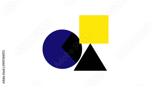 Free Download Geometric shapes in blue yellow black. - GFXLoad