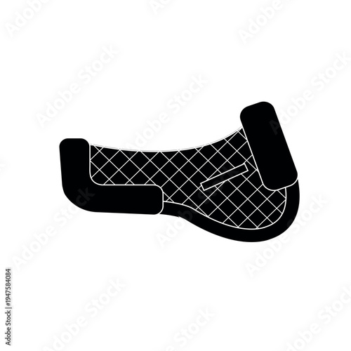 Vector flat horse riding saddle pad isolated on white background