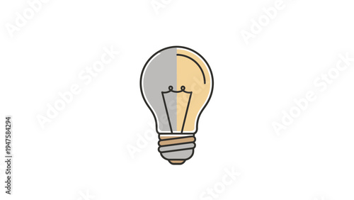 Light Bulb With Electricity On.
