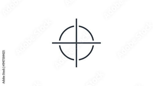 Simple black crosshair target symbol.