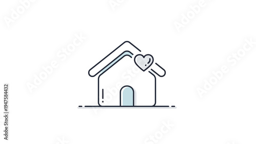 Simple line drawing of a house.