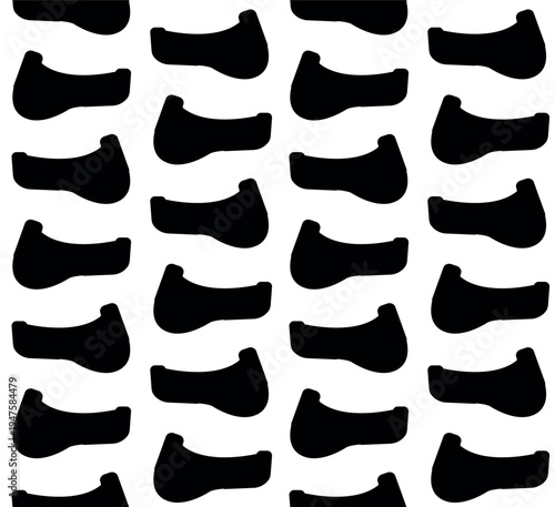 Vector seamless pattern of flat outline horse riding saddle pad isolated on white background