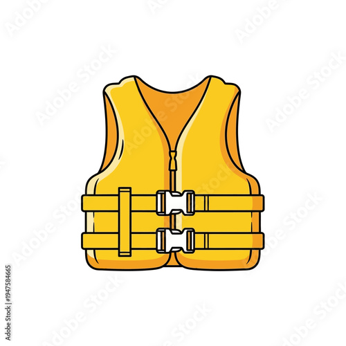 A brightly colored cartoon style life vest illustration on a white background
