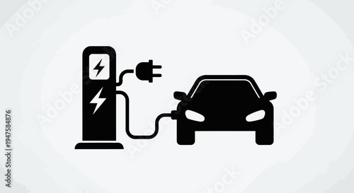 Electric car charging station icon.