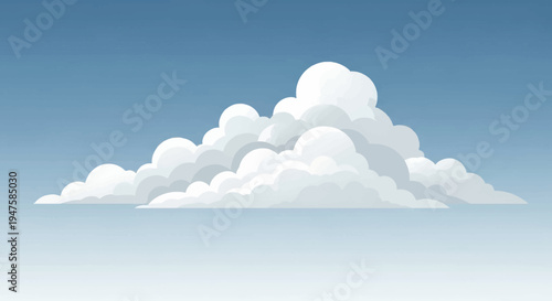 Fluffy White Clouds Stacked in Formation.