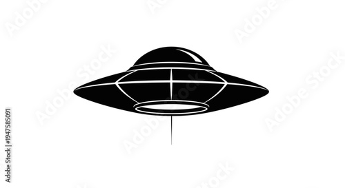 Black UFO flying saucer spaceship.