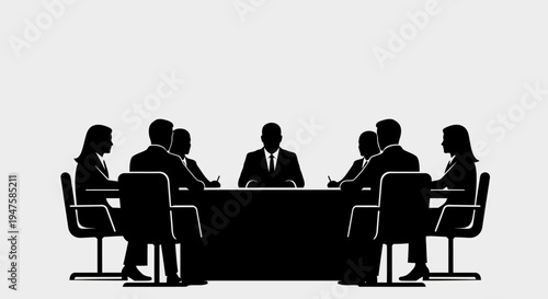 Business people sitting around table.