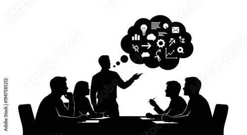 Business people in a meeting discussion.