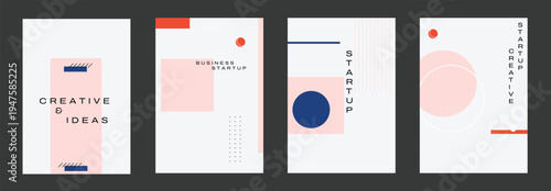 A set of modern business templates with creative ideas for startup companies