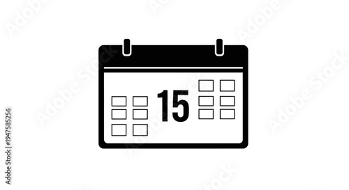 Calendar page with the date fifteen.