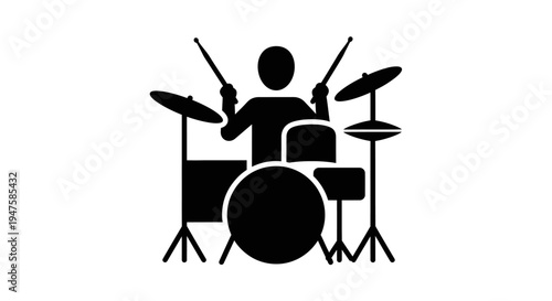 Drummer playing a drum kit instrument.
