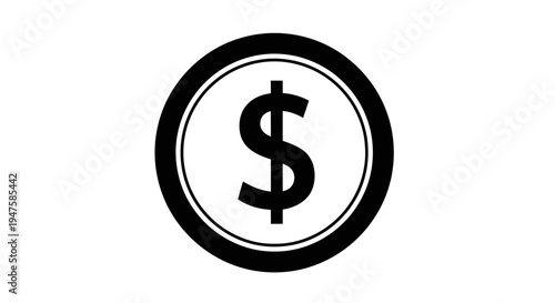 Dollar sign currency symbol icon.