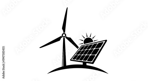 Renewable Energy Solar Panel Wind Turbine.