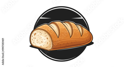 Freshly baked artisan bread loaf with golden crust.