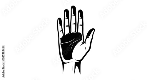 Hand with palm facing outward gesture.