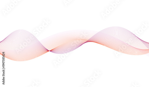 Abstract wave pattern in vibrant red and orange tones isolated on transparent background