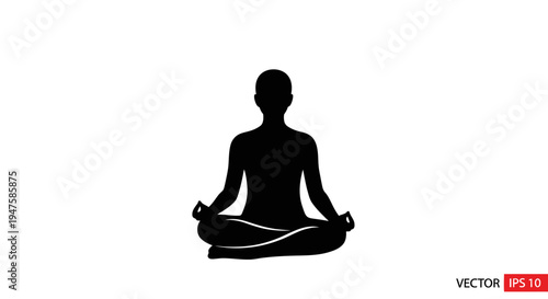 Person meditating in lotus position.