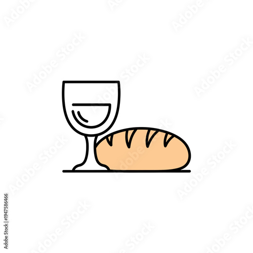 Communion Bread and Wine Icon vector illustration