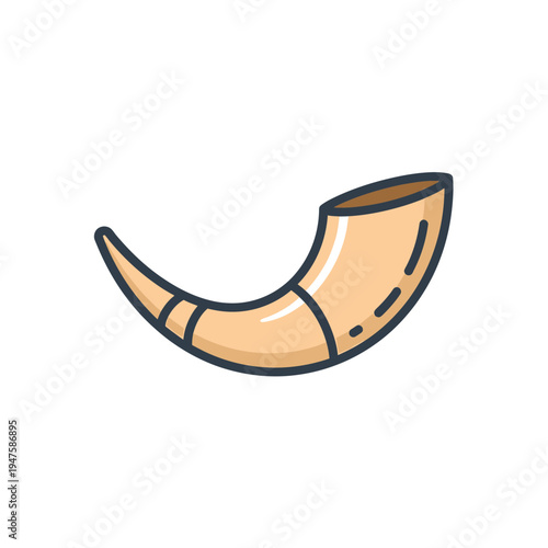 Shofar Horn Jewish Religious Symbol Rosh Hashanah vector illustration
