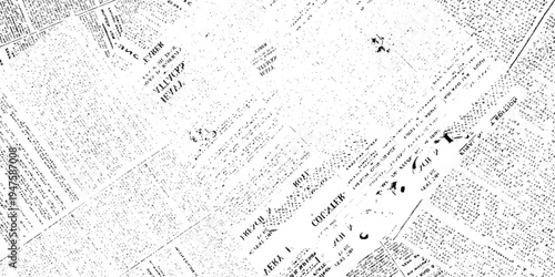 white rough blank dirty old english newspaper page grunge wallpaper texture.