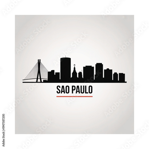 A minimalist silhouette of the sao paulo skyline with the city s name