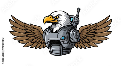 Cybernetic Eagle Head with Mechanical Body.