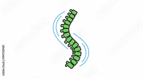 Green Spiral Shaped Cartoon Illustration.