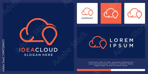 Idea cloud logo design with bulb