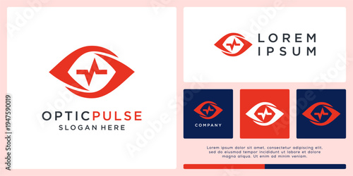 Optical pulse logo design with eye
