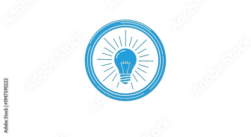 Blue light bulb icon symbol idea.