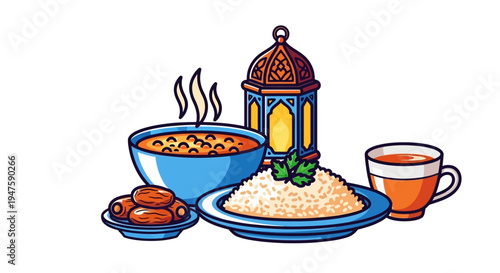 Traditional Middle Eastern Food and Drink.