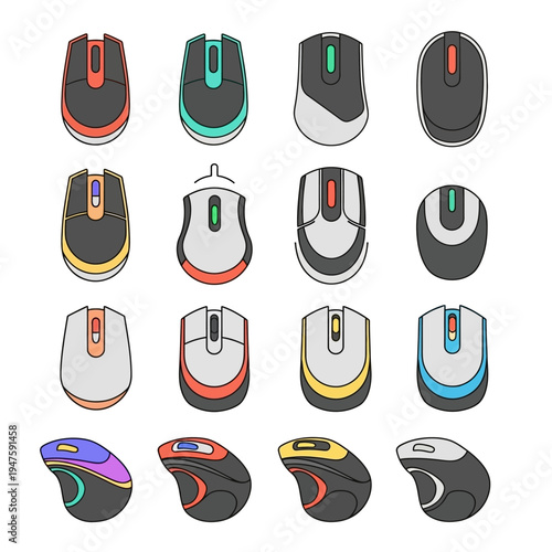 Collection of Various Computer Mice Designs.