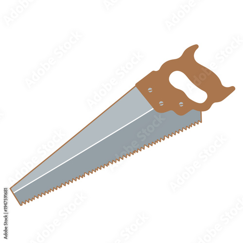Hand Saw Tool with Wooden Handle.